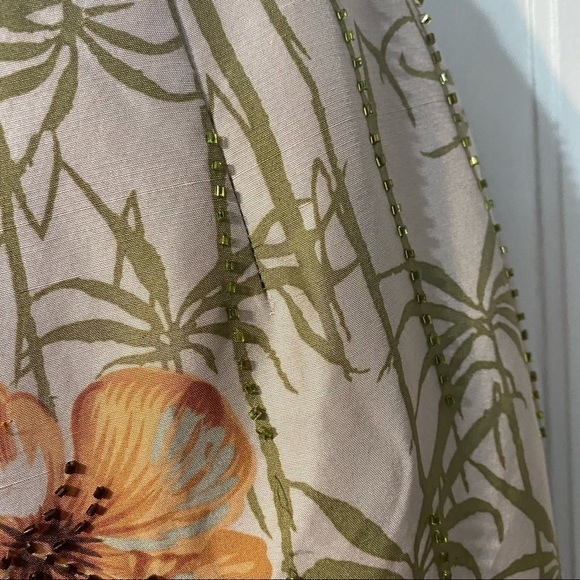 Adrianna Papell silk beaded wide leg pants 12 - Picture 5 of 7